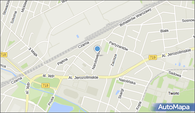 Pruszków, Narutowicza Gabriela, mapa Pruszków