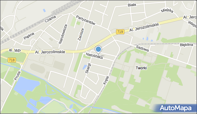 Pruszków, Natolińska, mapa Pruszków