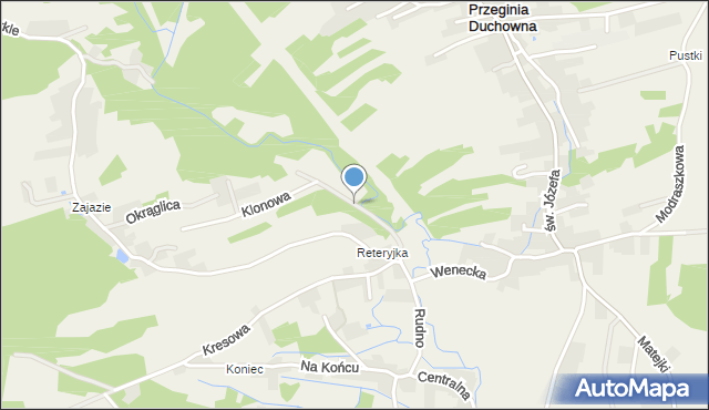 Przeginia Duchowna, Nad Potokiem, mapa Przeginia Duchowna