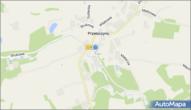 Przetoczyno, Nadrzeczna, mapa Przetoczyno