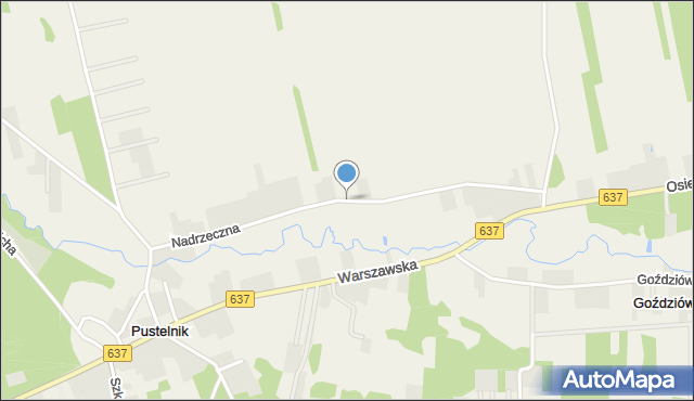 Pustelnik gmina Stanisławów, Nadrzeczna, mapa Pustelnik gmina Stanisławów