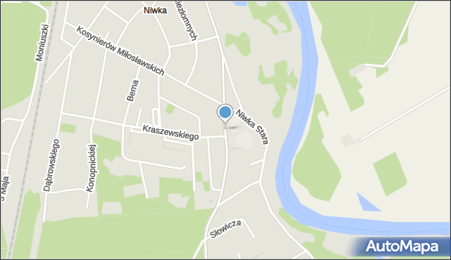 Puszczykowo powiat poznański, Nadwarciańska, mapa Puszczykowo powiat poznański