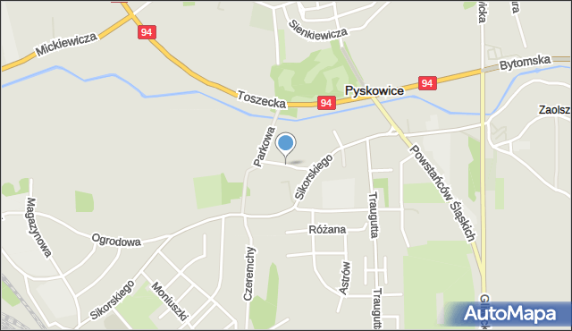 Pyskowice powiat gliwicki, Nad Łąkami, mapa Pyskowice powiat gliwicki