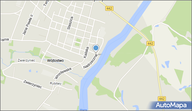 Pyzdry, Nadrzeczna, mapa Pyzdry