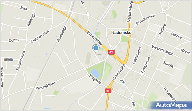 Radomsko, Nadrzeczna, mapa Radomsko