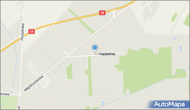 Radzyń Podlaski, Nadwitnie, mapa Radzyń Podlaski
