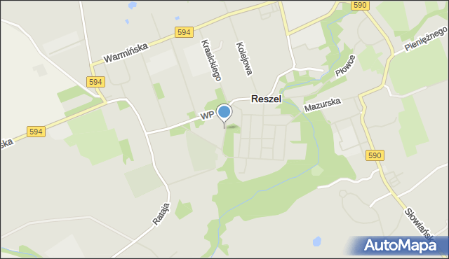 Reszel, Nad Fosą, mapa Reszel