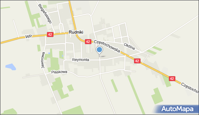 Rudniki powiat oleski, Narutowicza Gabriela, mapa Rudniki powiat oleski