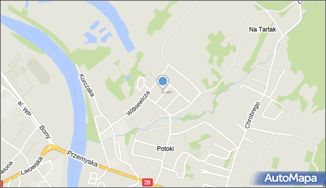 Sanok, Nastrojowa, mapa Sanok