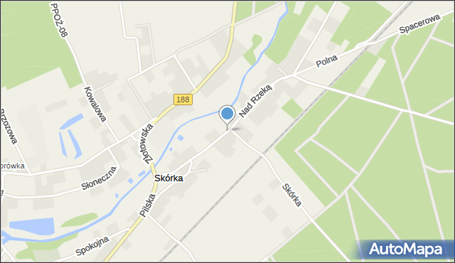 Skórka gmina Krajenka, Nad Rzeką, mapa Skórka gmina Krajenka