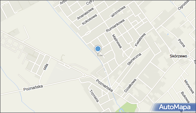 Skórzewo gmina Dopiewo, Nad Potokiem, mapa Skórzewo gmina Dopiewo