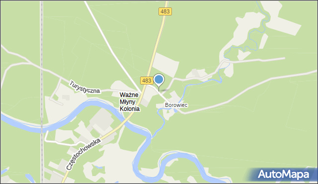 Stara Brzeźnica, Na Borowiec, mapa Stara Brzeźnica