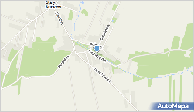 Stary Kraszew, Nad Rządzą, mapa Stary Kraszew