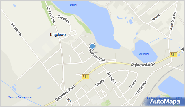 Stęszew, Narutowicza Gabriela, mapa Stęszew