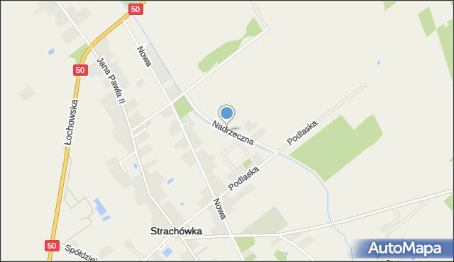 Strachówka, Nadrzeczna, mapa Strachówka