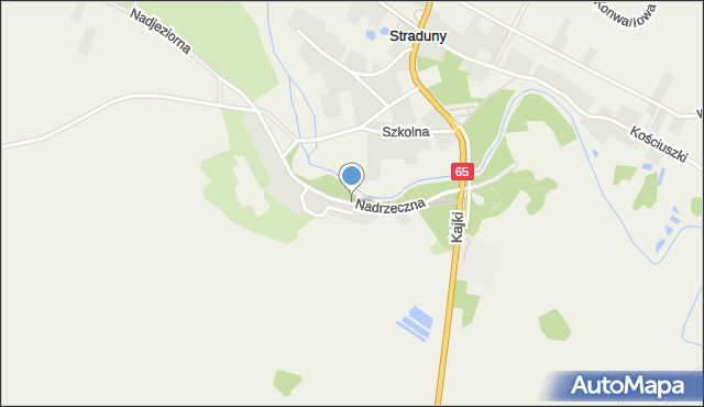 Straduny, Nadrzeczna, mapa Straduny