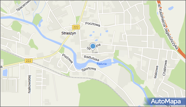 Straszyn, Nauczycielska, mapa Straszyn