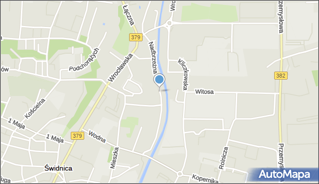 Świdnica, Nadbrzeżna, mapa Świdnicy