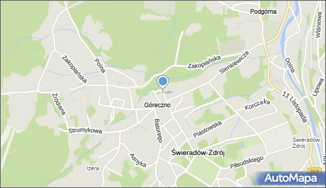 Świeradów-Zdrój, Nad Potokiem, mapa Świeradów-Zdrój