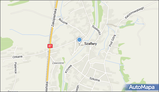 Szaflary, Nadwodnia, mapa Szaflary