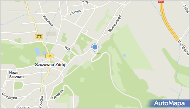 Szczawno-Zdrój, Narciarska, mapa Szczawno-Zdrój
