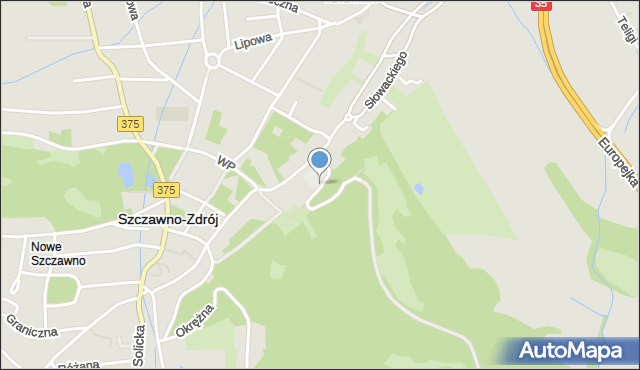 Szczawno-Zdrój, Narciarska, mapa Szczawno-Zdrój