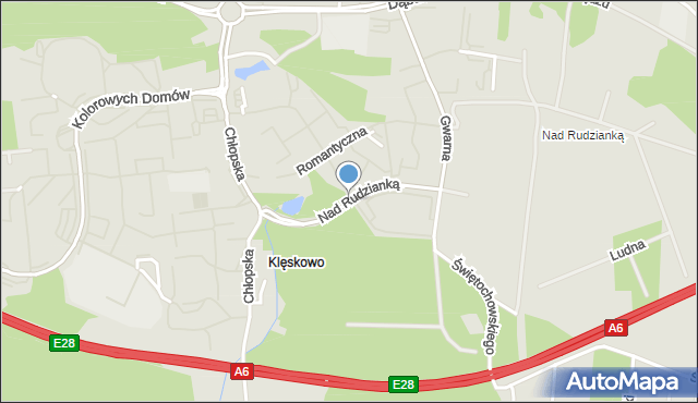 Szczecin, Nad Rudzianką, mapa Szczecina