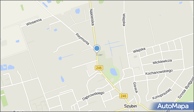 Szubin, Nakielska, mapa Szubin