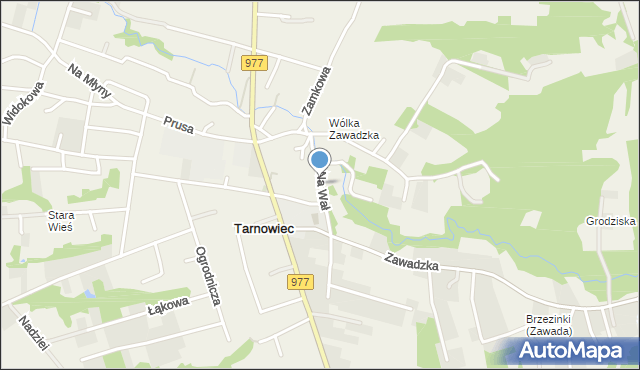 Tarnowiec gmina Tarnów, Na Wał, mapa Tarnowiec gmina Tarnów