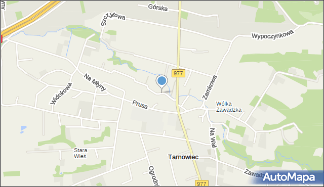Tarnowiec gmina Tarnów, Nadbrzeżna, mapa Tarnowiec gmina Tarnów