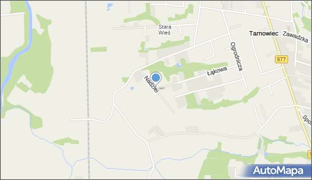 Tarnowiec gmina Tarnów, Nadziei, mapa Tarnowiec gmina Tarnów