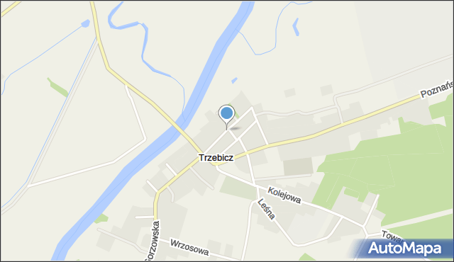 Trzebicz gmina Drezdenko, Nadrzeczna, mapa Trzebicz gmina Drezdenko
