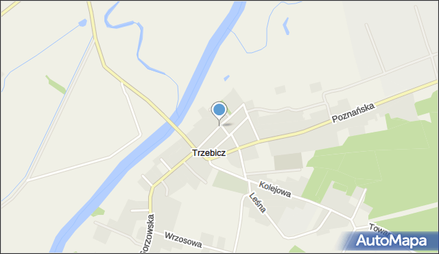 Trzebicz gmina Drezdenko, Nadrzeczna, mapa Trzebicz gmina Drezdenko