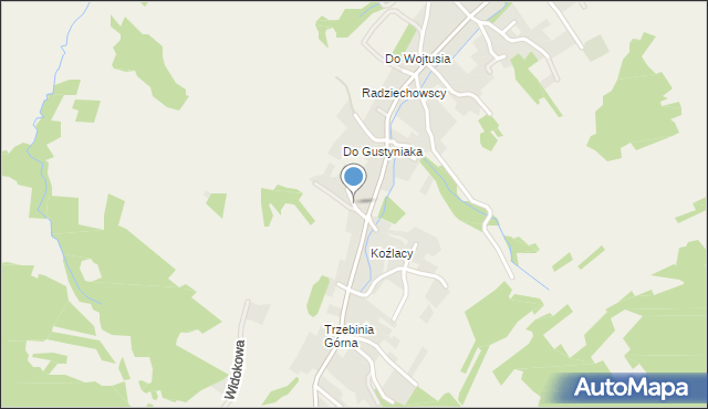 Trzebinia gmina Świnna, Na Wzgórzu, mapa Trzebinia gmina Świnna