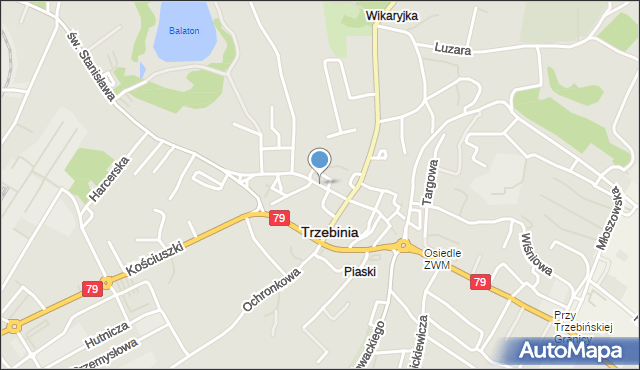 Trzebinia powiat chrzanowski, Narutowicza Gabriela, mapa Trzebinia powiat chrzanowski