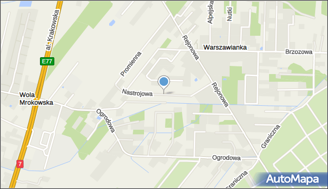 Warszawianka, Nastrojowa, mapa Warszawianka