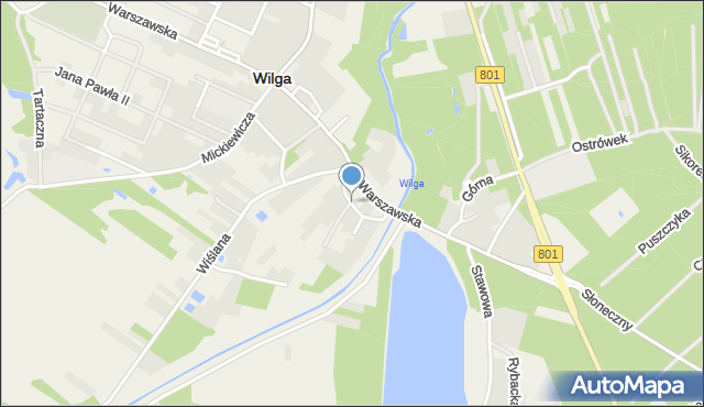 Wilga, Nadrzeczna, mapa Wilga