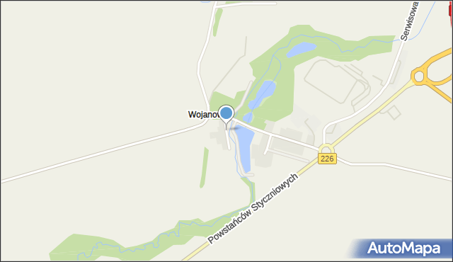 Wojanowo, Nad Potokiem, mapa Wojanowo