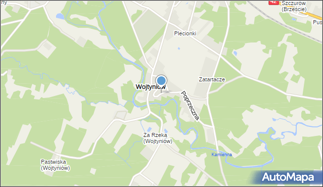 Wojtyniów, Nadrzeczna, mapa Wojtyniów