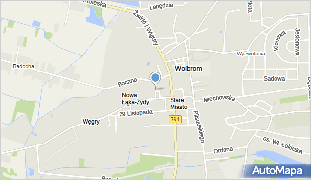 Wolbrom, Na Stoku, mapa Wolbrom