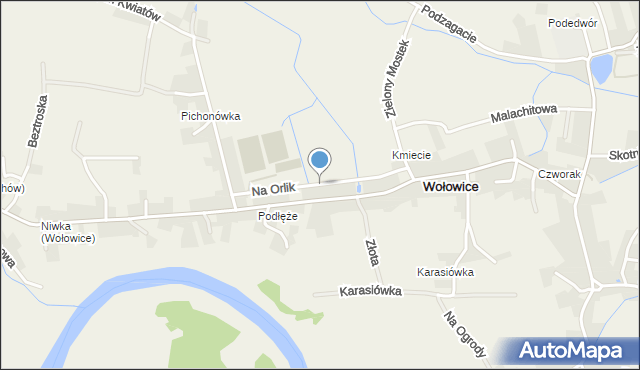 Wołowice, Na Orlik, mapa Wołowice