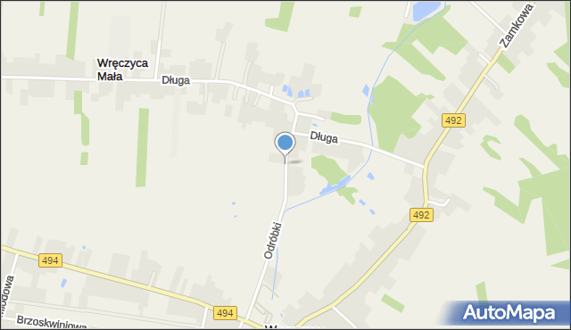 Wręczyca Mała, Nadrzeczna, mapa Wręczyca Mała