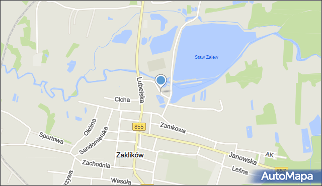 Zaklików, Nadbrzeżna, mapa Zaklików