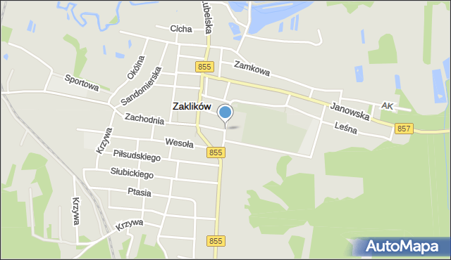 Zaklików, Nagórskiej Anny, mapa Zaklików