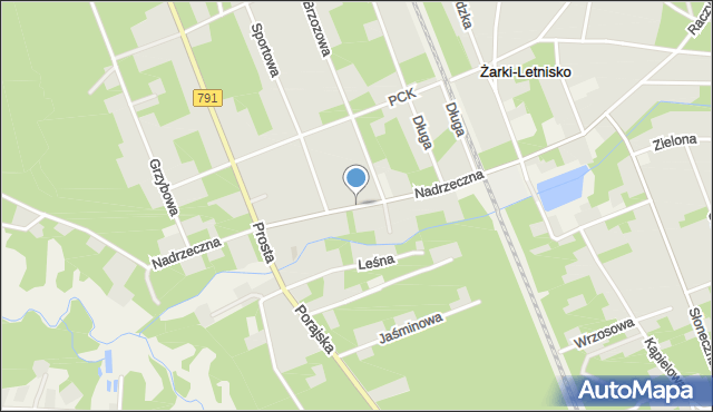 Żarki-Letnisko, Nadrzeczna, mapa Żarki-Letnisko