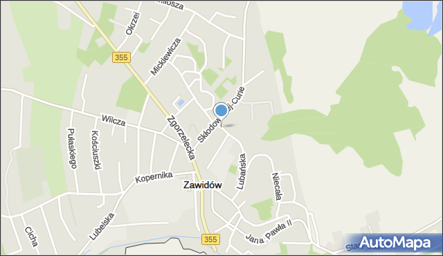 Zawidów, Nadleśna, mapa Zawidów