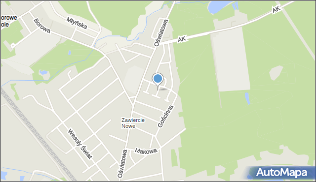 Zawiercie, Narcyzów, mapa Zawiercie