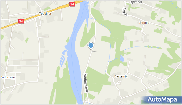 Zgłobice, Nadbrzeżna, mapa Zgłobice