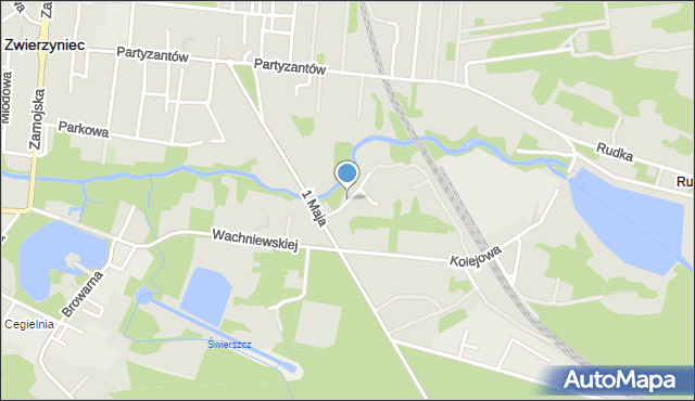 Zwierzyniec powiat zamojski, Nadrzeczna, mapa Zwierzyniec powiat zamojski