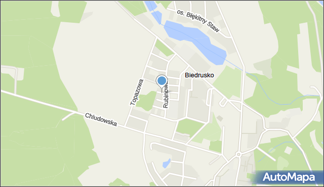 Biedrusko, Nefrytowa, mapa Biedrusko